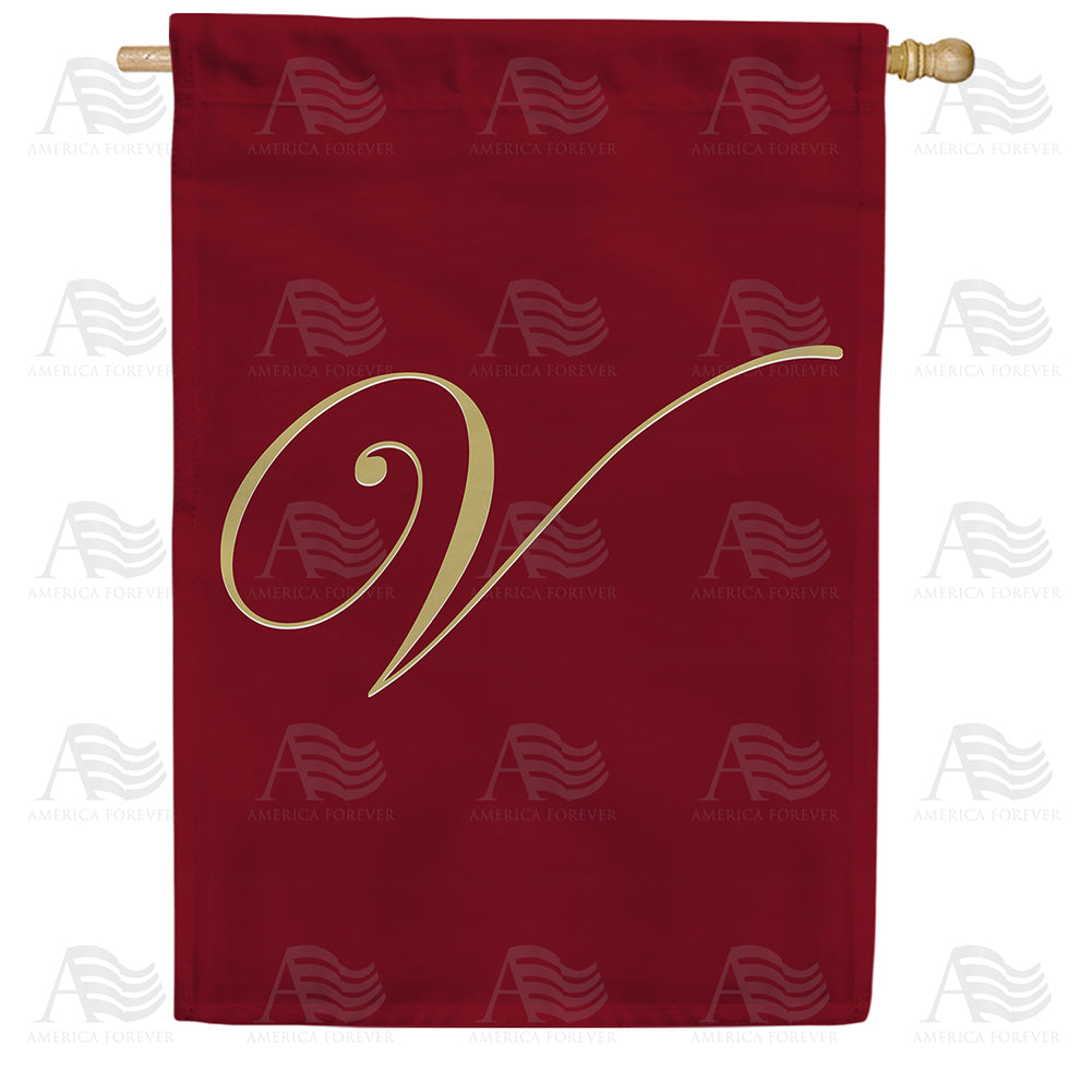 America Forever Ornate Script Monogram House Flag