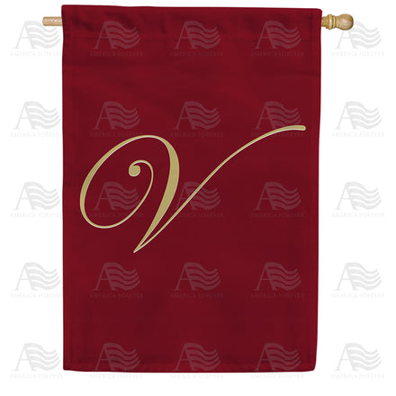 America Forever Ornate Script Monogram House Flag