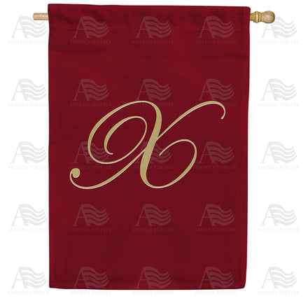 America Forever Ornate Script Monogram House Flag