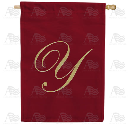 America Forever Ornate Script Monogram House Flag