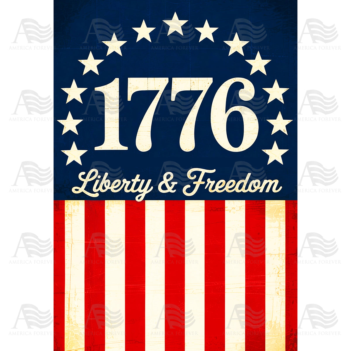 1776 Liberty & Freedom Patriotic House Flag