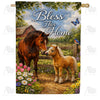 Bless This Home Horses and Foal House Flag