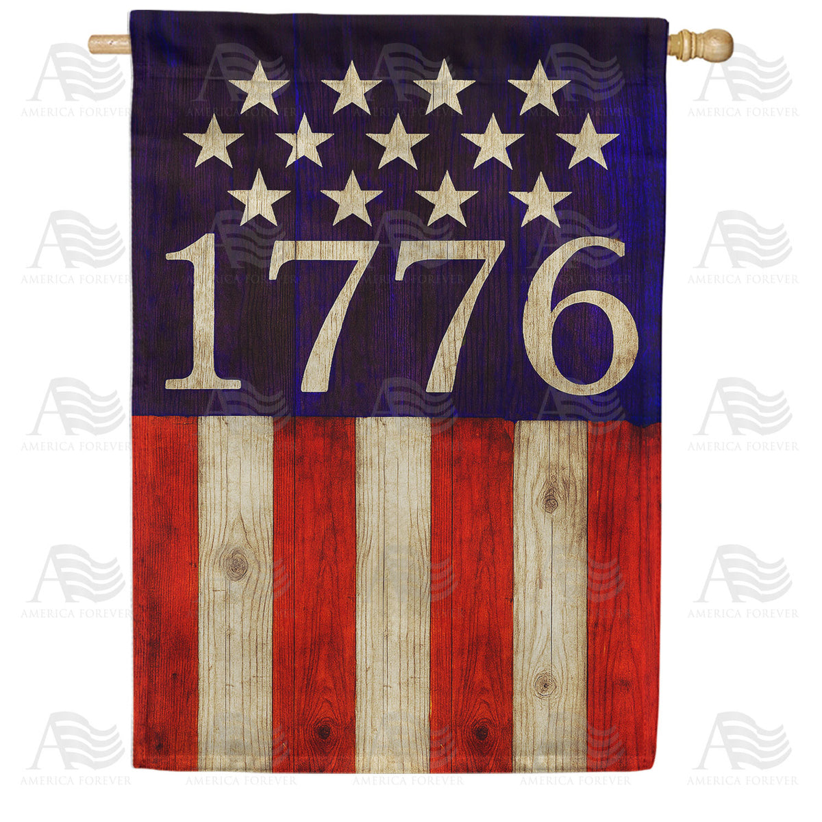 Patriotic 1776 Americana Stars and Stripes House Flag