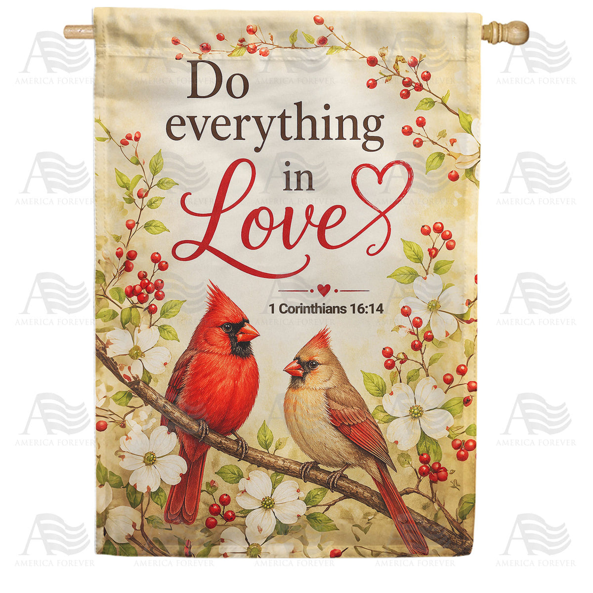 Cardinals Do Everything in Love Bible VerseHouse Flag
