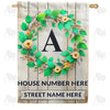 America Forever Personalized Monogram Spring Wreath House Flag