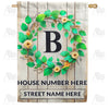 America Forever Personalized Monogram Spring Wreath House Flag