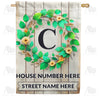 America Forever Personalized Monogram Spring Wreath House Flag