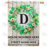 America Forever Personalized Monogram Spring Wreath House Flag