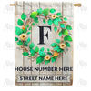 America Forever Personalized Monogram Spring Wreath House Flag