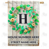 America Forever Personalized Monogram Spring Wreath House Flag
