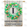 America Forever Personalized Monogram Spring Wreath House Flag