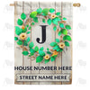 America Forever Personalized Monogram Spring Wreath House Flag