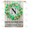 America Forever Personalized Monogram Spring Wreath House Flag