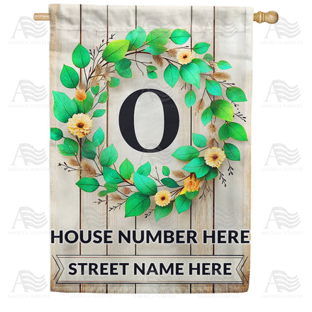 America Forever Personalized Monogram Spring Wreath House Flag