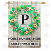 America Forever Personalized Monogram Spring Wreath House Flag