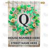 America Forever Personalized Monogram Spring Wreath House Flag