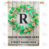 America Forever Personalized Monogram Spring Wreath House Flag