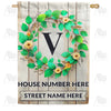 America Forever Personalized Monogram Spring Wreath House Flag