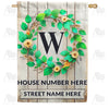 America Forever Personalized Monogram Spring Wreath House Flag