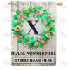 America Forever Personalized Monogram Spring Wreath House Flag