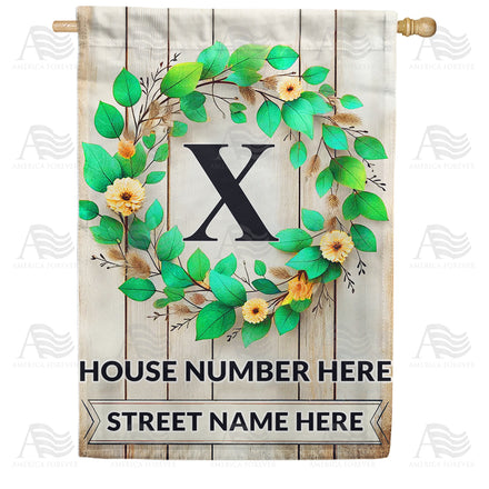 America Forever Personalized Monogram Spring Wreath House Flag