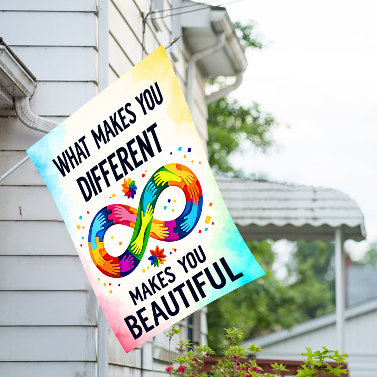 What Makes You Different Autism Awareness House Flag