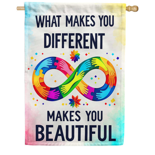 What Makes You Different Autism Awareness House Flag