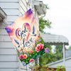 God Is Love Floral Doves Christian House Flag