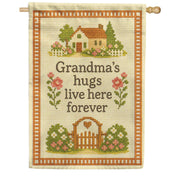 America Forever Grandma's Hugs Live Here Forever House Flag