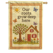 America Forever Our Roots Grow Deep Here Cross House Flag
