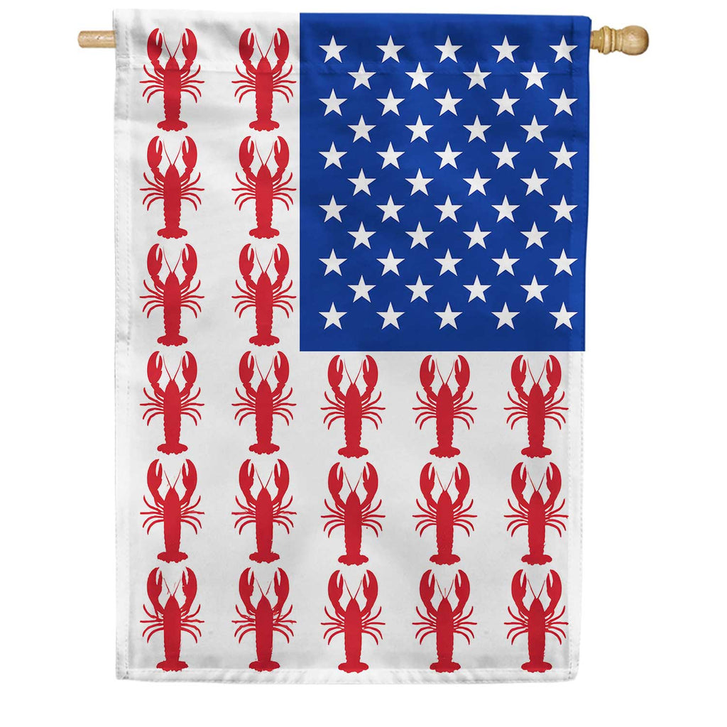 America Forever Patriotic American Lobster Stars and Stripes House Flag
