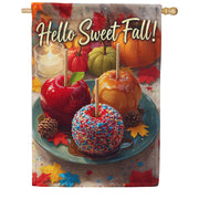 America Forever Hello Sweet Fall Candy Apples House Flag