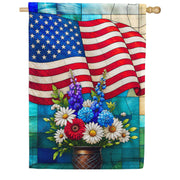 America Forever Patriotic Stained Glass American Flag House Flag