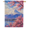 America Forever Mount Fuji Cherry Blossoms Spring House Flag