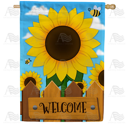 America Forever Sunflower Welcome House Flag