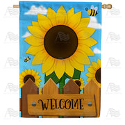 America Forever Sunflower Welcome House Flag
