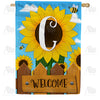 America Forever Sunflower Welcome Monogram House Flag
