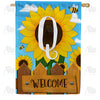 America Forever Sunflower Welcome Monogram House Flag