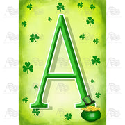 America Forever St. Patty's Pot O' Gold Monogram House Flag
