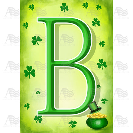 America Forever St. Patty's Pot O' Gold Monogram House Flag