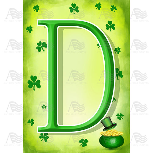 America Forever St. Patty's Pot O' Gold Monogram House Flag