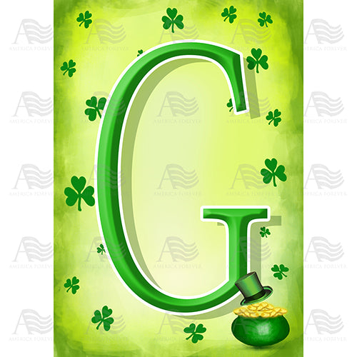 America Forever St. Patty's Pot O' Gold Monogram House Flag