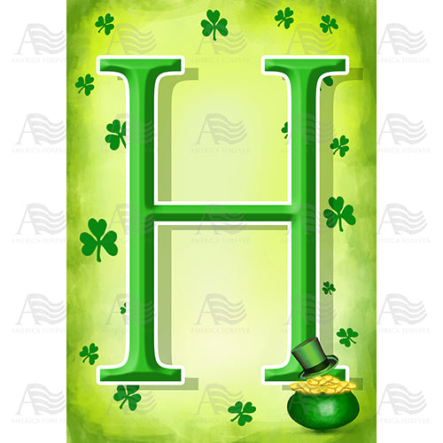 America Forever St. Patty's Pot O' Gold Monogram House Flag