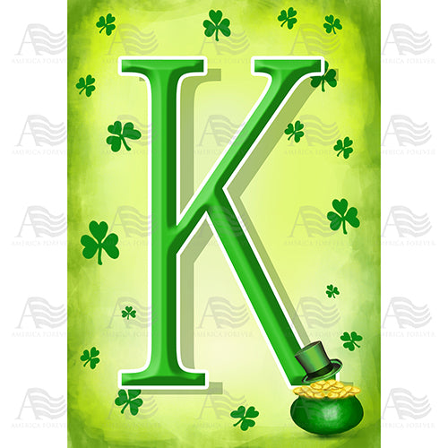 America Forever St. Patty's Pot O' Gold Monogram House Flag