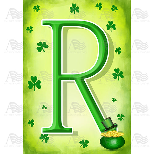 America Forever St. Patty's Pot O' Gold Monogram House Flag