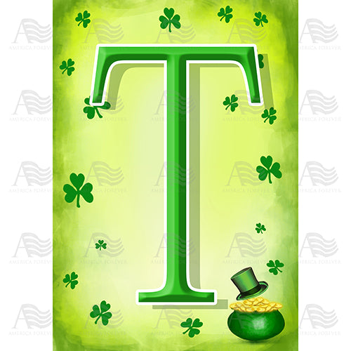 America Forever St. Patty's Pot O' Gold Monogram House Flag