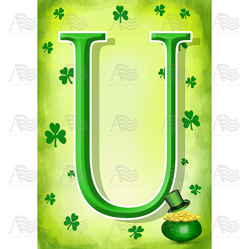 America Forever St. Patty's Pot O' Gold Monogram House Flag