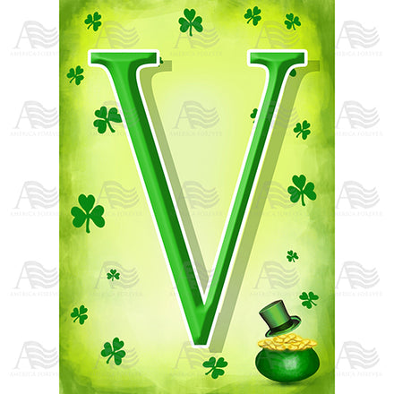 America Forever St. Patty's Pot O' Gold Monogram House Flag
