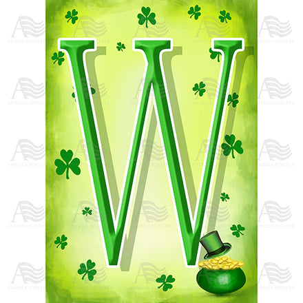 America Forever St. Patty's Pot O' Gold Monogram House Flag
