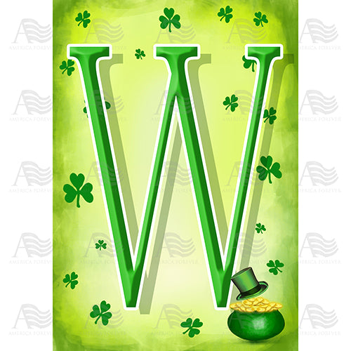 America Forever St. Patty's Pot O' Gold Monogram House Flag